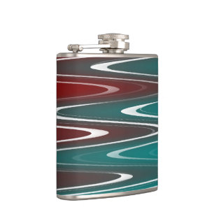 Wellen in weiß flachmann