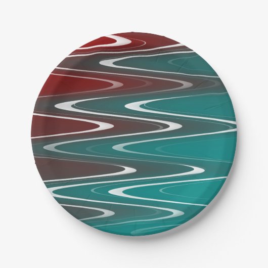 Wellen in weiß pappteller (Vorderseite)