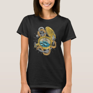 Wellen Kompass Anker Segler Schifffahrt Skipper Se T-Shirt