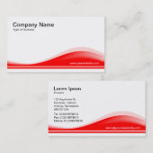 Wellen-Kontur - Rot Visitenkarte (Vorne/Hinten)