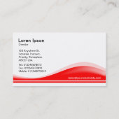 Wellen-Kontur - Rot Visitenkarte (Rückseite)