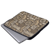 Wellen-Kriegerhawaiischer Tapa-NeoprenWetsuit Laptopschutzhülle (Vorne Knopf)