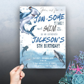 🦈 Wellen mit unserem Hai zum Geburtstag machen Einladung