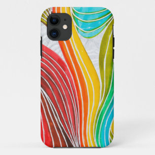 Wellen-Muster gezeichnet durch Watercolor-Farben Case-Mate iPhone Hülle