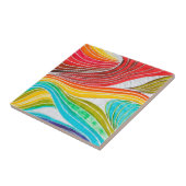 Wellen-Muster gezeichnet durch Watercolor-Farben Fliese (Seite)