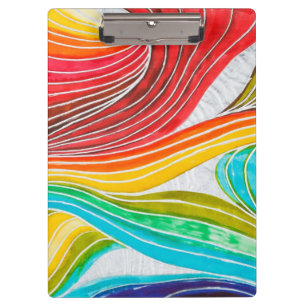 Wellen-Muster gezeichnet durch Watercolor-Farben Klemmbrett