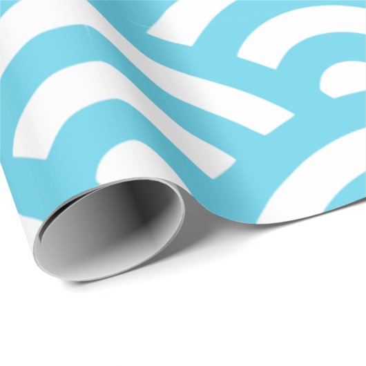 Wellen Ozeanblau Geschenkpapier (Rolleneckpunkt)