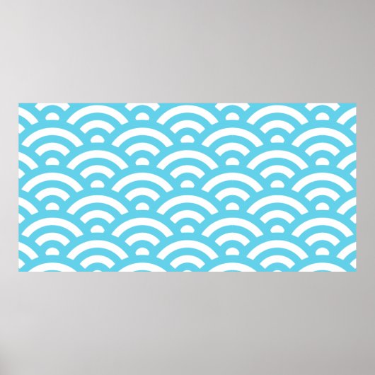 Wellen Ozeanblau Poster (Vorne)