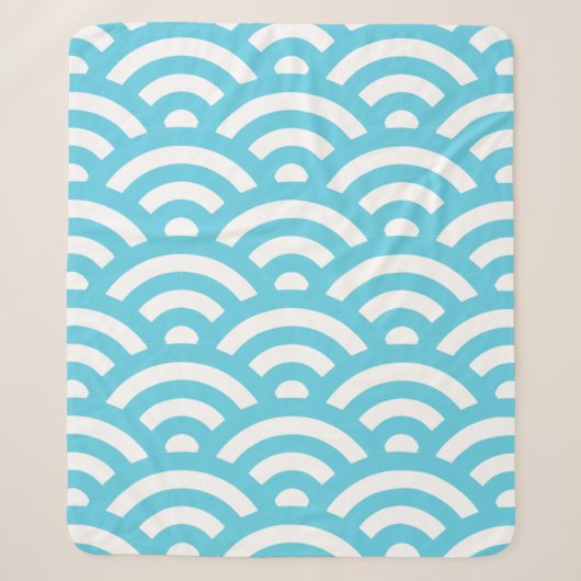 Wellen Ozeanblau Sherpadecke (Vorderseite)