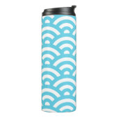 Wellen Ozeanblau Thermosbecher (Nach links gedreht)