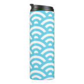 Wellen Ozeanblau Thermosbecher (Nach rechts gedreht)