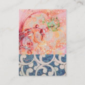 WELLEN,PINK AQUA BLUE FLORAL WIRBEL FOTO TEMPLATE VISITENKARTE (Rückseite)