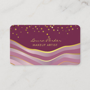 Wellen Pink Gold Minimale Streifen Visagist Visitenkarte