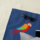 Wellen-Reitsurfender Haifisch-Piraten-Papagei Strandtuch (Beispiel)