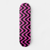 Wellen (rosa/schwarz) skateboard (Vorderseite)