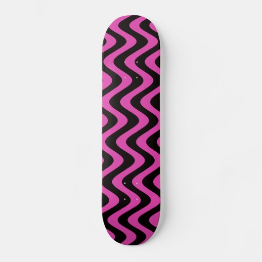 Wellen (rosa/schwarz) skateboard (Vorderseite)