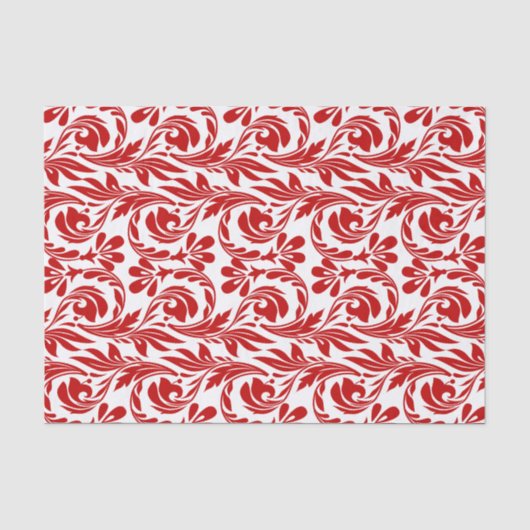Wellen-Rot-Weiß-GEWEBE-WRAP-PAPIER Seidenpapier (Vorderseite)