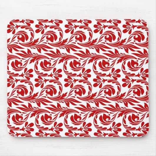 Wellen, roter weißer Computermousepad Mousepad (Vorne)
