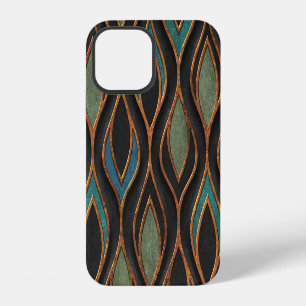 Wellen schnitzen: Bronze Kupfer Textur iPhone 12 Hülle
