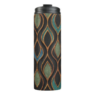 Wellen schnitzen: Bronze-Kupfer-Textur Thermosbecher