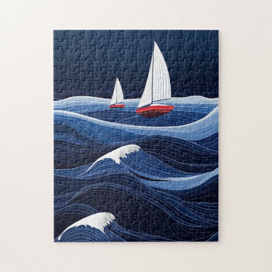 Wellen segeln - Schönes Abenteuer Puzzle (Vertikal)