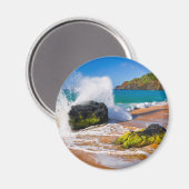Wellen stürzen am Strand, Hawaii Magnet (Vorderseite/Rückseite)