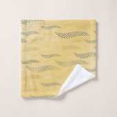 Wellen Tiger (stilisiertes Muster) 1 Badhandtuch Set (Waschlappen)