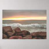 Wellen und Felsen 0893 Kunstprint Poster (Vorne)