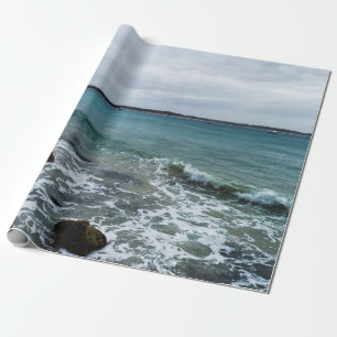 Wellen und Fischerboote im Meer, Geschenkpapier
