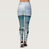 Wellen und Fischerboote im Meer, Leggings (Rückseite)