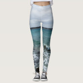 Wellen und Fischerboote im Meer, Leggings (Vorderseite)