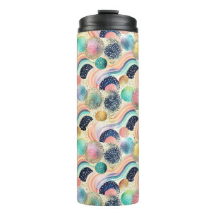Wellen und Glitzer von Pastel, Rainbow, Abstrakt Thermosbecher