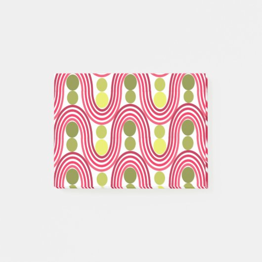 Wellen und Kreise Post-it Klebezettel (Vorderseite)