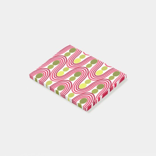 Wellen und Kreise Post-it Klebezettel (angewinkelt)