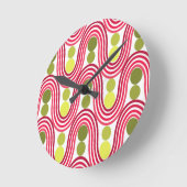 Wellen und Kreise Runde Wanduhr (Winkel)