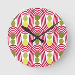 Wellen und Kreise Runde Wanduhr