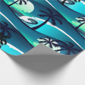 Wellen und Palmen Geschenkpapier (Ecke)