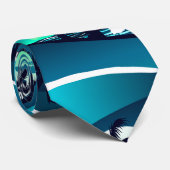 Wellen und Palmen Krawatte (Gerollt)