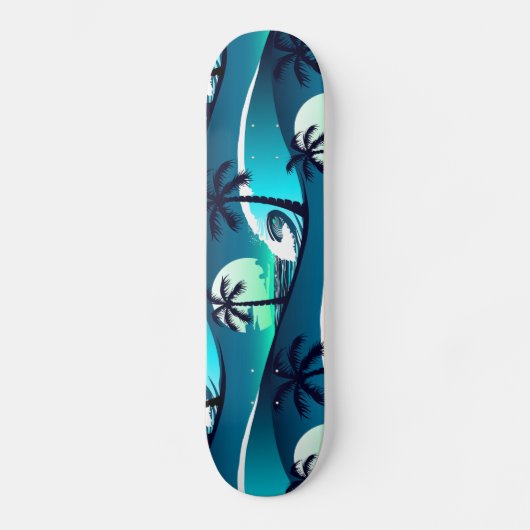 Wellen und Palmen Skateboard (Vorderseite)