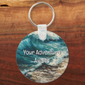 Wellen und Sand Dein Abenteuer beginnt Schlüsselanhänger (Rückseite)