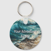 Wellen und Sand Dein Abenteuer beginnt Schlüsselanhänger (Rückseite)