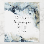 Wellen und Sand-Monogram-Set Weinetikett (Einzelnes Label)