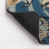 Wellen und Vögel, c.1825 (Farbewoodblock Druck) Mousepad (Ecke)
