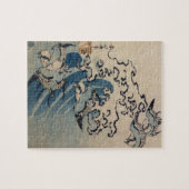 Wellen und Vögel, c.1825 (Farbewoodblock Druck) Puzzle (Horizontal)