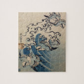 Wellen und Vögel, c.1825 (Farbewoodblock Druck) Puzzle (Vertikal)