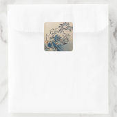 Wellen und Vögel, c.1825 Quadratischer Aufkleber (Tasche)