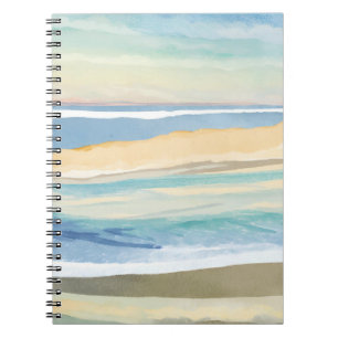 Wellen von Blau Ozeanstrand-Strand-Wasserfarbe Notizblock