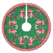 Wellen von Santa und Elves Polyester Weihnachtsbaumdecke (Vorderseite)