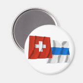 Wellen von Schweiz & Zug Magnet (Vorderseite/Rückseite)