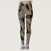 Wellen von Tan und Brown Design Leggings (Vorderseite)